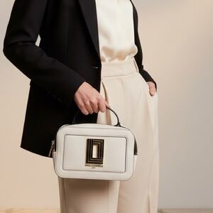 NWOT Karl Lagerfeld Paris Simone Leather Top Handle Satchel Bag